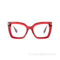 Nouvelle tendance Big Lenses Cat Eye Full Full Rim Acétate Frames optiques Lunets